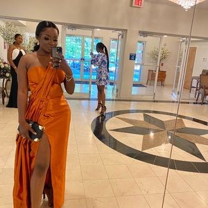 Of the shoulder custom made dress